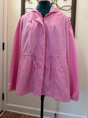 Kim Rogers Pink Raincoat Sz XL Like New